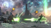 Green Lantern: Rise of the Manhunters - Screen aus der Konsolen Version.