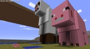 Minecraft - Screenshot aus der Beta-Version des Bauklötzchen-Aufbauspiels
