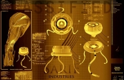 Deus Ex: Human Revolution - Screen der Bio-Implantate der fiktiven Firma Sarif Industries.