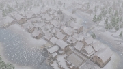 Banished: Screen zum Aufbau-Strategie Titel.