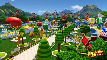 RollerCoaster Tycoon World - Whimsy Theme and Holiday Decorations