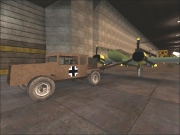 Wolfenstein: Enemy Territory - Detailansicht eines Fahrzeuges aus dem Hanger.