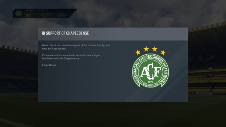 FIFA 17: EA stellt Trikot von Chapecoense im Gedenken an Absturzopfer zum kostenlosen Download bereit