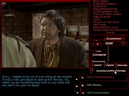  - Screen zum Spiel Tex Murphy: The Pandora Directive.