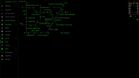 Bitburner - Screen zum Spiel Bitburner.
